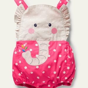 Baby Boden Coral Reef Spot Elephant Novelty Romper (0-3 Months)
